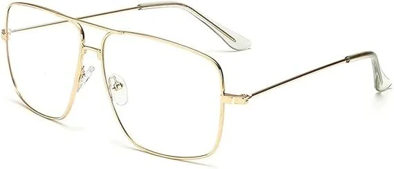 2Pk Eyeglasses Classic Pilot Style RX-Able Prescription Metal Frame Black Silver 4